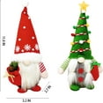 thumbnail image 2 of Set of 2 Christmas Gnome Plush Decorations, Xmas Farmhouse Tiered Tray Decor-Red Green Handmade Scandinavian Tomte - Home Tabletop Elf Ornaments, 2 of 6