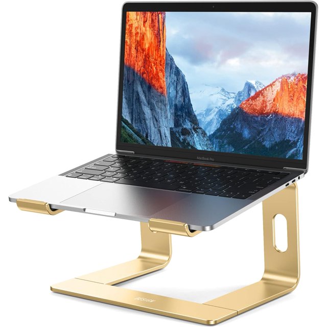 LS Aluminum Laptop Stand Ergonomic Detachable Computer Stand Riser Holder Notebook Stand Compatible with Air Pro Dell HP Lenovo More .Laptops (Silver)