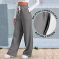 thumbnail image 2 of larppty Baggy Wide Leg Sweatpants for Women Fleece High Waist Joggers with Pockets Lightweight Comfy Drawstring Sweat Pants（Grey，S）, 2 of 9