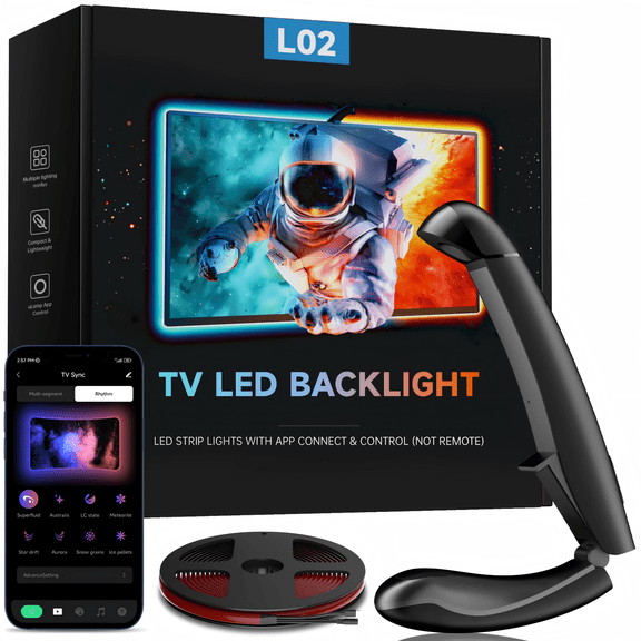 Soifcik 11.5ft TV LED Backlight & PC Monitor Light Strip with Screen Sync Sensor, App Control RGB Gaming Lights for 32-50" Screens