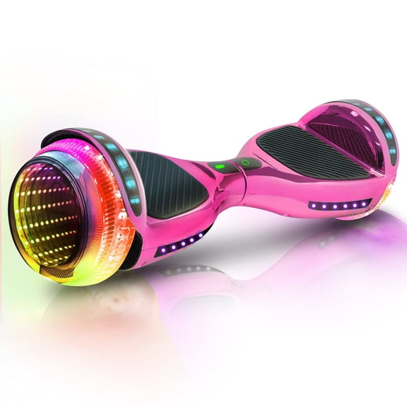 Emaxusa Hoverboard for Kids Ages 6-12 Self Balancing Scooter with Led Lights for Kids and Adults, 6.5” Wheels Bluetooth Hoverboard with Built-in Speaker, UL Safety Certified (Pink)