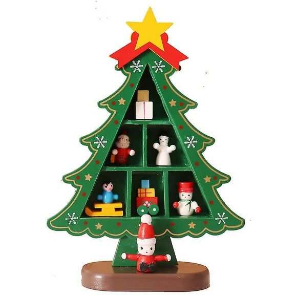 Bjxy Décoration de Noël Décoration Arbre de Noël en Bois Fenêtre d'Arbre de Noël Accessoires de Bureau Cadeaux de Noël (a)