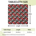 thumbnail image 2 of Red Strawberry Plants Flower Black Pattern Square Fitted Tablecloth with Elastic Edge,Square Table Cover,Washable Elastic Table Cover for Home Kitchen Party Decor 34"x34", 2 of 6