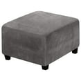thumbnail image 2 of Elastic Footrest Low Sofa Solid Square Sofa Step Stool Cover Dustproof Furniture Gray, 2 of 7