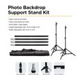 thumbnail image 4 of LS Photography 10 ft. Photo Backdrop Stand Kit with 9x13 ft Green Backdrop, Spring Clamps, WMT1910, 4 of 8