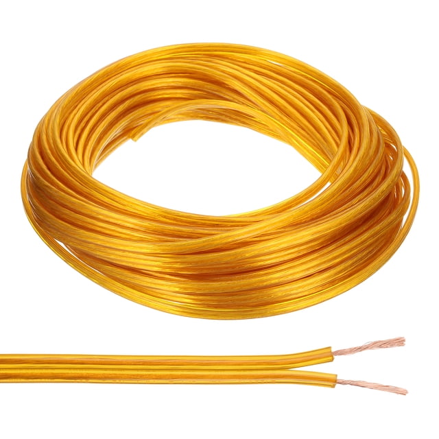 Uxcell 50Ft 18/2 Covered Wire, 300V SPT-1 Lamp Cord Insulated Heat Resistant Electronical Flexible Cable, Golden