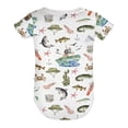 thumbnail image 6 of Ocean Fishing Baby Bodysuit Girl Boy Sea Fishes Boat Crabs Starfish Short Sleeve Baby Romper Outfit T-Shirt Cotton, 6 of 7