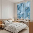 thumbnail image 4 of Blue Marble Kitchen Curtains, Ink Painting Art Yellow Modern Light Filtering Window Curtain Panels, 2Pcs Rod Pocket Window Treatments Set for Living Room Bathroom Bedroom 42x63 Inches, 4 of 9