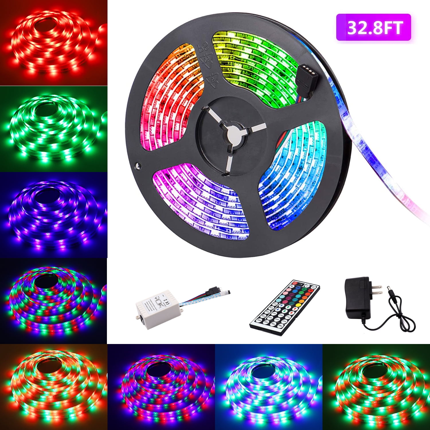 16.4 ft LED Strip Light 2835 RGB Color Changing Remote for Room Xmas Party Decor 