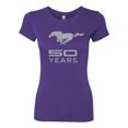 thumbnail image 2 of Wild Bobby, Ford Mustang Logo 50 Years Vintage Emblem, Cars and Trucks, Women Slim Fit Junior Tee, Purple Rush, Medium, 2 of 4