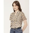 thumbnail image 6 of Moomaya Womens Printed Short Sleeves Shirt Top, V-Neck Casual Summer Top, 6 of 8