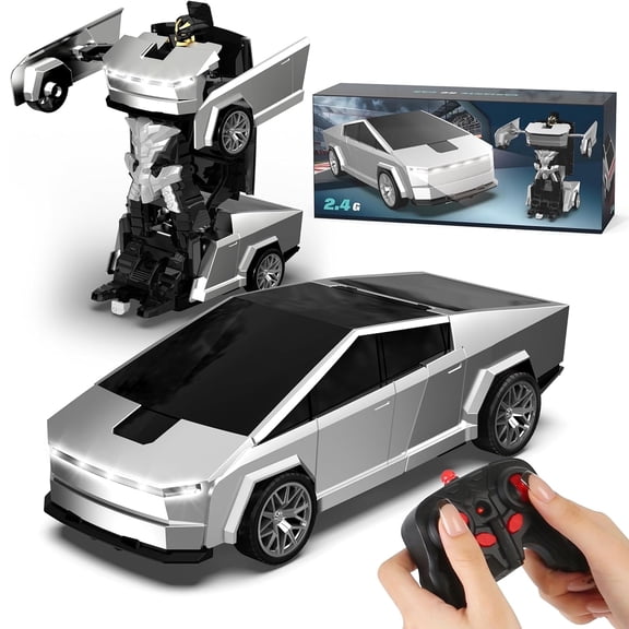 LINXUXIE Transform Cyber Truck RC Truck,1:12 Scale,2.4GHz Remote Control Car with 360° Rotation LED Lights,Birthday Gifts for Kids 3-5 5-12 Year Old