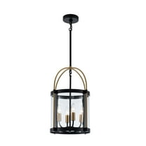 Artcraft Lighting Bonita Collection 4Light 13" Pendant Black and Brushed Brass