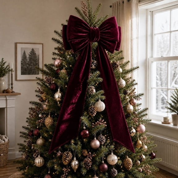 Clearance!! Oversized Christmas Bow Holiday Decoration for Trees Wreaths and Doors