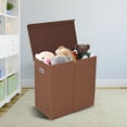 thumbnail image 6 of Gymax Double Laundry Hamper Storage Collapsible Basket Organizer Lid Mesh Bags Brown, 6 of 10