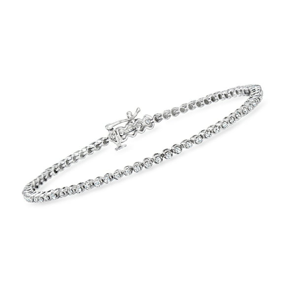 Pure Collection by Ross-Simons 1.00 ct. t.w. Diamond Tennis Bracelet in Sterling Silver, Women's, Adult