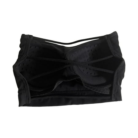 Ramiter Sexy Lingerie for Women Bra UnderwearNylonSolid Color Wireless YogaWoman Bra Gathers Big cup Lace Jacquar d Underwear for Women One Size Black