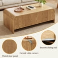 thumbnail image 5 of 47.2 in Mid-Century Modern Coffee Table, Fluted Accent with Large Storage Drawer,Natural, 5 of 7