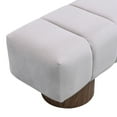 thumbnail image 4 of Christopher Knight Home Modern Mid-Century 64" Velvet Tufted Ottoman Bench, Faux Wood Legs, Light Gray, 4 of 7