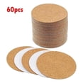thumbnail image 1 of 60pcs Self Sticker Cork Coasters Cork Mats Cork Backing Sheets For Coasters DIY Desktop Decoration Kitchen Table Pad, 1 of 5