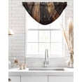 thumbnail image 4 of Waterfall Valances for Windows, Black Brown Board Kitchen Sheer Valance Curtains, Vintage Chic Shabby Wooden Grain Rod Pocket Elegant Swag Valances for Living Room Bedroom, 47.2"x38.5", 3 Panel, 4 of 8