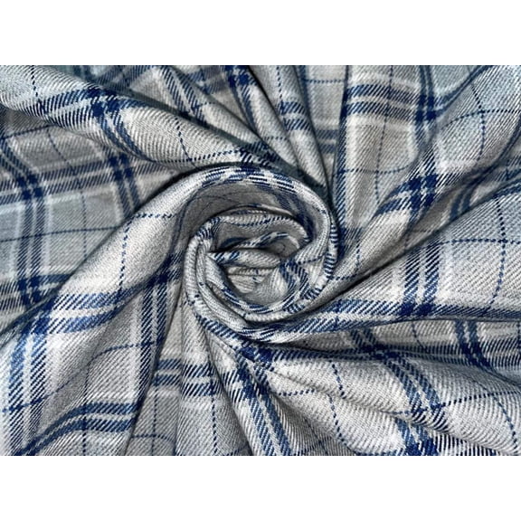 British Tweed Premium Suiting plaids Fabric 58" wide available in two colors grey and navy / grey and black