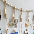 thumbnail image 4 of Wall Hanging Photo Display with Wooden Beads Garland, Collage Picture Frame for Boho Wall Decoration, Photo Holders with 18 Wood Clips, for Rustic Country Decor, Home, Nursery Room, Dorm Decor, 4 of 8