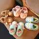thumbnail image 5 of Pantuflas de terciopelo coral para niños y niñas, suaves y antideslizantes, con diseño de pingüino y pájaro, con banda de goma, forro polar sintético azul 14, 5 of 5