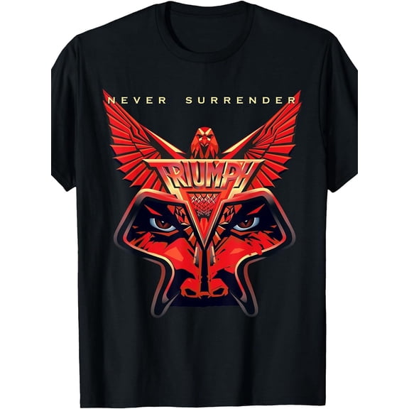 Triumph - Never Surrender Funny Crew Neck Tee | Stylish Print, Casual & Comfortable, Heat Transfer, Vintage Style, Loose Fit, Perfect for Four Seasonss and Daily Wear, for Teenager
