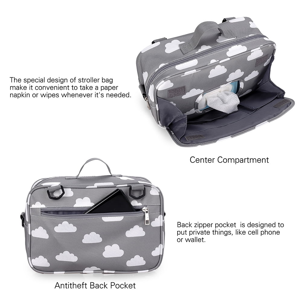 Baby Stroller Storage Bag-Diaper Bag Infant Carriages Waterproof Hanging Bag Portable Mommy Bag for Baby Going Out