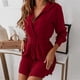 thumbnail image 5 of Vestido con Cinturón Fridja de Manga Larga de Un Solo Pecho Color Sólido Casual para Mujer Talla S M L XL, 5 of 9