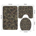 thumbnail image 3 of Brown Green Camo Classic Pattern Bathroom Rugs Sets 3 Piece,Toilet Cover Set,Absorbent Non Slip Bathroom Mats Sets with U-Shaped Contour Rug Toilet Rug Set, 3 of 5