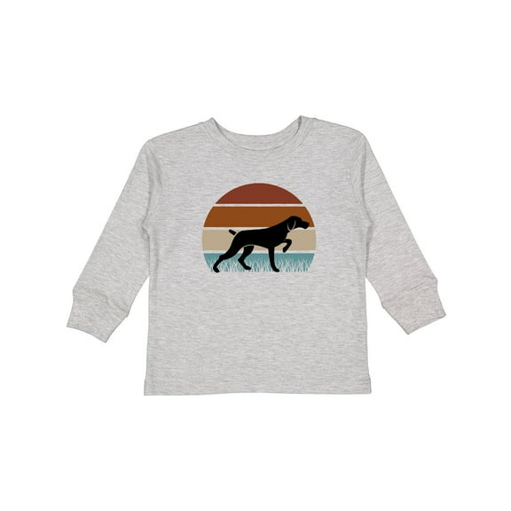 Inktastic Hunting Dog Retro Sunset Boys or Girls Long Sleeve Toddler T-Shirt