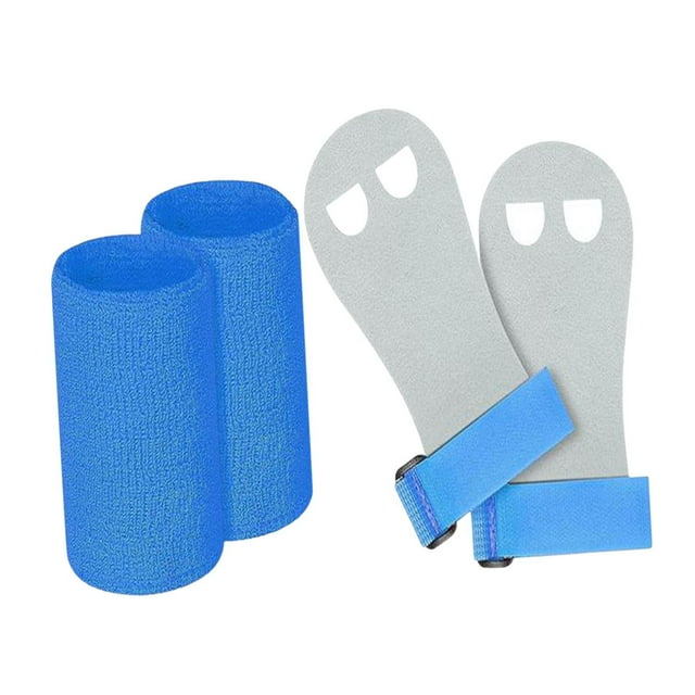koolsoo Kids Gymnastic Hand Grips Gloves Wrist Support Gymnastic Bar Palm Protection Blue L