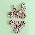 thumbnail image 6 of HCYSFG Cheetah Print Swimsuits For Girls Leopard Print 2 Piece Bathing Suits One Shoulder Sleeveless Ruffle Bikini Top High Waisted Bottoms Swimwear, 6 of 7