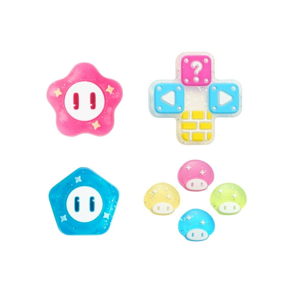 7pcs Cute Heart & Star Thumb Grip Caps Set,Non-Slip for Nintendo Switch OLED/Switch Joy-Con Joystick & D-Pad
