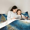thumbnail image 5 of Manfei Teens Santa Claus Queen Comforter Set, Glitter Christmas Tree Bedding Comforter Set, Mystic Starry Sky Reversible Bedding Set, Ultra Soft Home Decor, 3pcs, 5 of 8