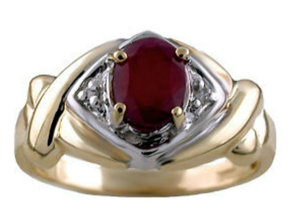 Diamond & Ruby Ring 14K Yellow Gold or 14K White Gold by Elie Int.