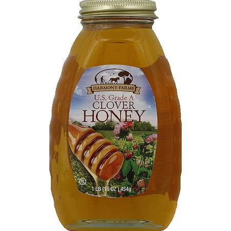 Harmony Farms Clover Honey, 16 oz, (Pack of 6)