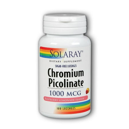 Solaray picolinate de chrome framboise Limonade 1000 mcg - 100 Pastilles