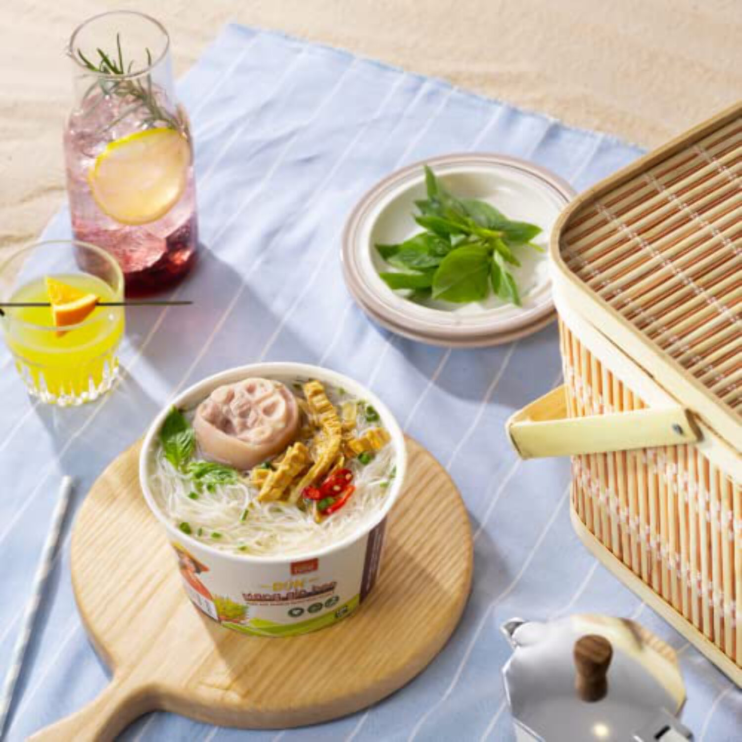 Instant Pork and Bamboo Rice Noodle (9 Bowls/Box): $1.99 per Bowl (70g), Fork Inside by Simply Food