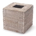 thumbnail image 2 of Funda para caja de pañuelos de ratán tejida a mano, mimbre, encalado, 14 x 14 x 14 cm, 2 of 6