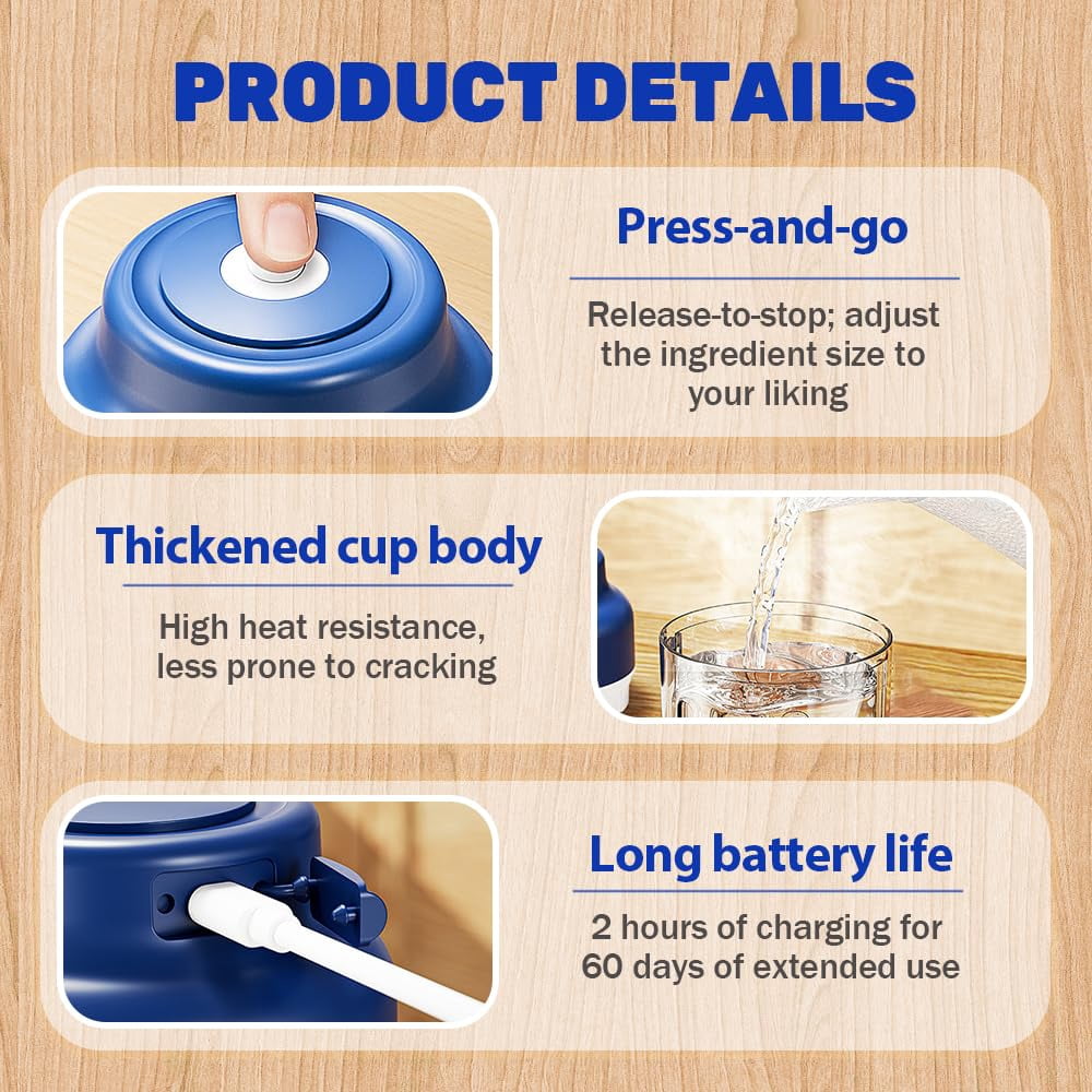 2026 Upgrade Electric Garlic Chopper, Mini Portable USB Charging Food Processor & Vegetable Chopper, Veggie Grinder for Garlic, Onion, Nuts, Herbs