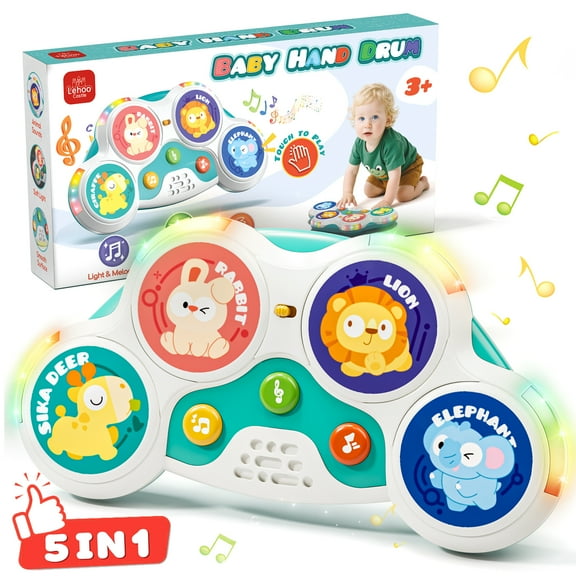 Kids Drum Set for Toddlers 1-3, Drum Set Toys for 1 2 3 Year Old Musical Toys, Animal Montessori Toys for 1 Year Old, Learning Educational Developmental Baby Toys 12-18 Mouth
