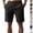 Black, variant on Men Linen Shorts Summer Casual Vintage Shorts Outdoor Knee Length Short Pants Elastic Waist Wide Leg Bottom (Khaki, 3XL)