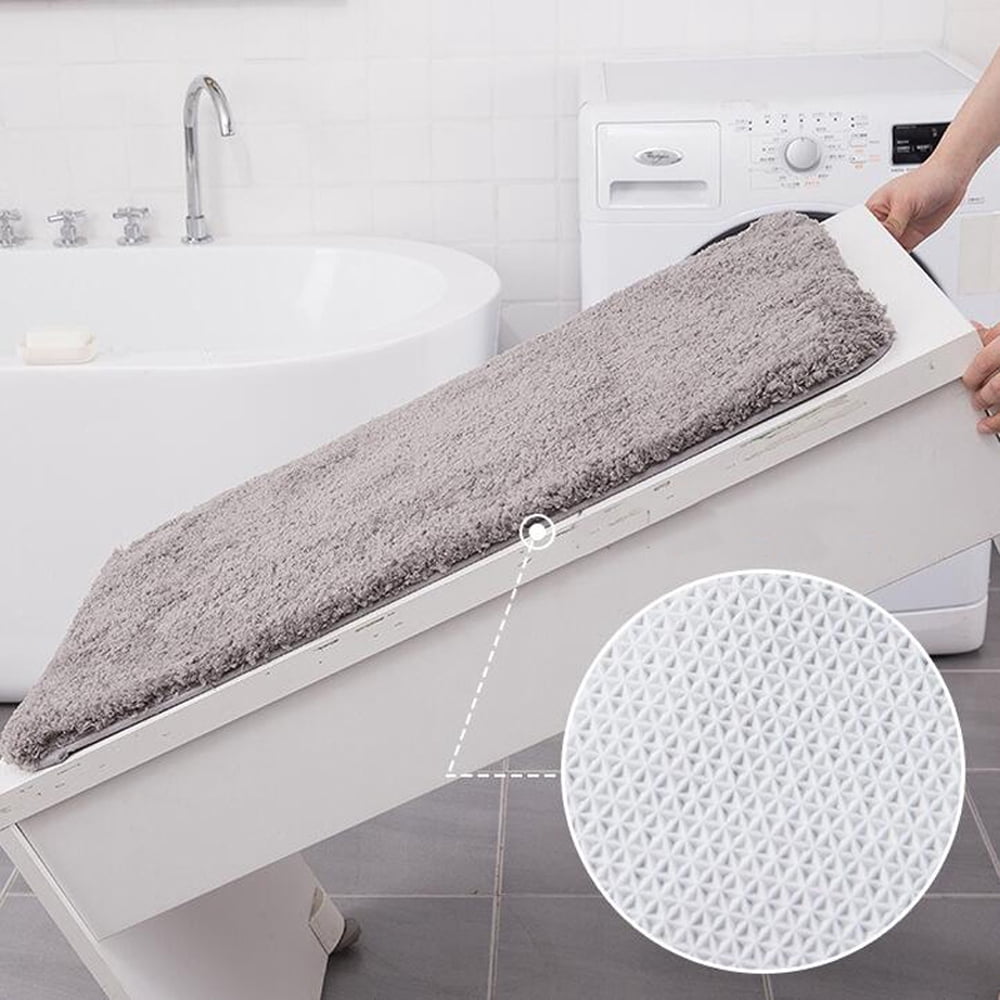 Bathroom Rugs Absorbent Non-Slip Backing 18" x 28" Soft Fluffy Gray Microfiber Bath Mats Machine Washable