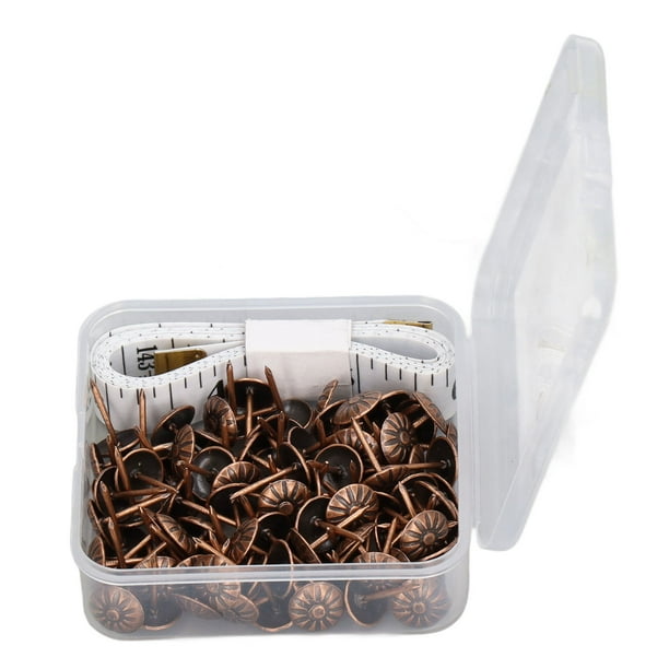 Tachuelas para muebles, 100 piezas de tachuelas para muebles de acero al carbono, clavos para muebles, cabeza de clavo decorativa, artesanía superior