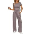 thumbnail image 1 of Conjunto de 2 piezas para mujer Trendy Queen, pantalón ancho para estar en casa, 1 of 5