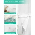 thumbnail image 3 of No Hook Shower Curtains with Snap in Liner, Coastal Crab Waterproof Fabric Shower Curtain, Nautical Summer Beach Starfish Coral Double Layers & See-Through Top Window Bathroom Curtains 72''x72'', 3 of 6