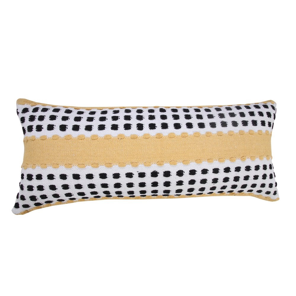 LR Home Metropolitan Woven Dash Grid Striped Lumbar Throw Pillow
